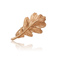 Брошь «Лист дуба» из красного золота PLATINA JEWELRY