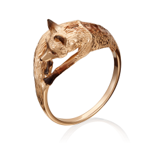 Кольцо из золота с эмалью "Лисичка", PLATINA JEWELRY 