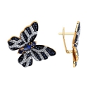 Серьги "Бабочки" из золота с синим корундом арт. 728606  SOKOLOV