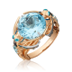 Кольцо "Стрекозы" из золота с топазом и эмалью арт. 01-5412-00-201-1110-46 PLATINA Jewelry