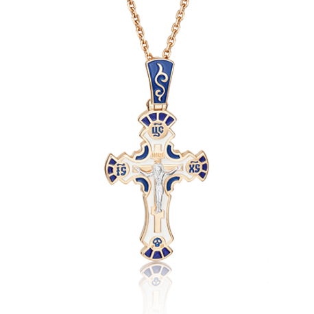 Крест православный из золота с эмалью от PLATINA Jewelry арт. 03-2472-00-000-1110-25