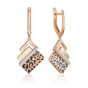 Серьги  с принтом "Леопард" из золота с эмалью арт. 02-5191-00-401-1110 PLATINA Jewelry