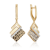 Серьги с принтом "Леопард" из желтого золота с эмалью арт. 02-5191-00-401-1130 PLATINA Jewelry