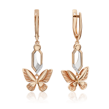 Серьги "Бабочки. Мгновения красоты" из золота с бриллиантом - PLATINA  Jewelry