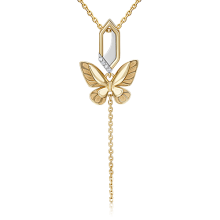 Подвеска "Бабочка. Мгновения красоты" из желтого золота с бриллиантом - PLATINA  Jewelry