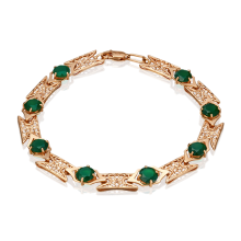 Браслет из красного золота с зелеными халцедонами PLATINA 05-0530-00-274-1110-47