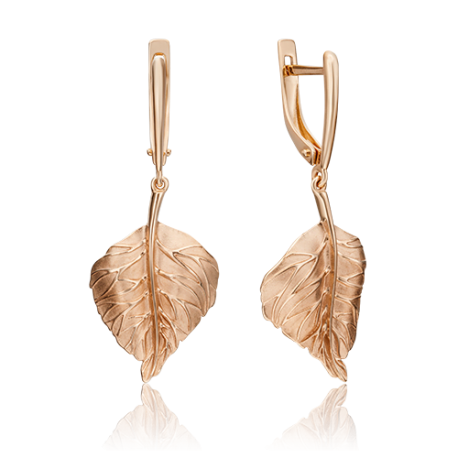 Серьги «Листья» из красного золота PLATINA JEWELRY