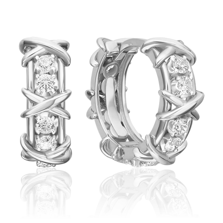Серьги из белого золота с фианитами PLATINA 02-5548-00-401-1120