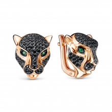 Серьги "Пантера" из красного золота 121108Ч BERGER Jewelry 
