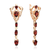 Серьги "Скорпион" из золота с гранатом 02-5294-00-204-1110 PLATINA