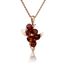 Подвеска из золота с янтарем "Облепиха" арт. 03-2917-00-271-1110-46 PLATINA JEWELRY
