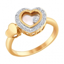 1011655 Кольцо-сердце с бриллиантами Sokolov