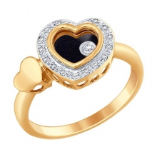 1011656 Кольцо-сердце с бриллиантами Sokolov