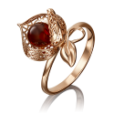 Кольцо "Физалис" из золота с янтарем и эмалью арт. 01-5074-00-271-1110-58 PLATINA JEWELRY