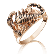 Кольцо "Ящерица" из золота с эмалью арт. 01-5030-00-000-1110-59, ПЛАТИНА КОСТРОМА
