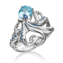 Кольцо из серебра с эмалью и топазом арт. 01-5487-00-201-0200-69