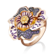Кольцо-цветок из золота с эмалью арт. 01-4872-00-404-1110-65, Платина