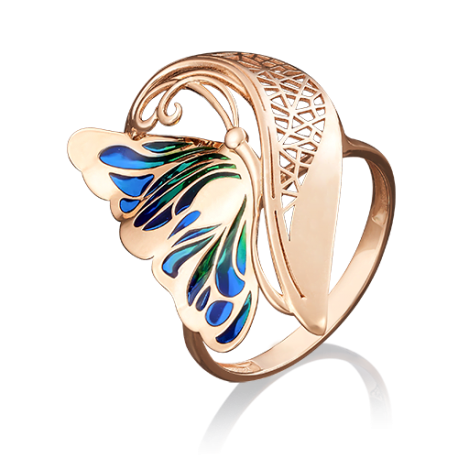 Кольцо "Бабочка" из золота с эмалью арт. 01-4903-00-000-1110-48, Платина