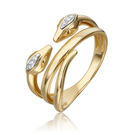Кольцо из желтого золота с бриллиантом - PLATINA  