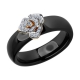6015021 - Кольцо из черной керамики с золотом и бриллиантом, SOKOLOV 