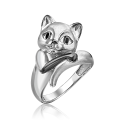 01-5595-00-000-0200 Кольцо из серебра с эмалью PLATINA Jewelry - Кошечка