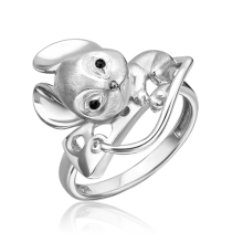 01-5596-00-000-0200 Кольцо из серебра с эмалью PLATINA Jewelry - Мышка