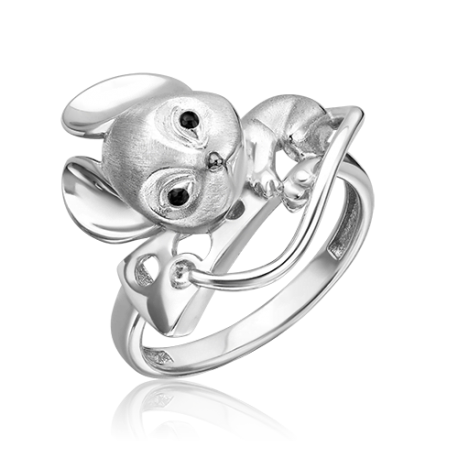 Кольцо из серебра с эмалью PLATINA Jewelry - Мышка