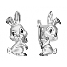 Серьги из серебра с эмалью "Кролики" арт. 02-5109-00-000-0200 PLATINA Jewelry