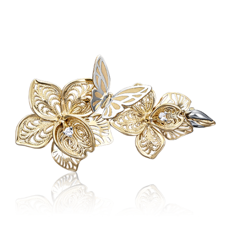 04-0168-00-401-1130-48 Брошь из золота, PLATINA Jewelry