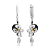Серьги из серебра с эмалью "Пингвин" арт. 02-5150-00-000-0200 PLATINA Jewelry