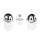 Серьги из серебра с эмалью "Пингвин" арт. 02-5150-00-000-0200 PLATINA Jewelry