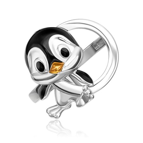 Кольцо из серебра с эмалью "Пингвин" арт. 01-5702-00-000-0200 PLATINA Jewelry