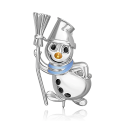 Брошь из серебра с эмалью "Снеговик" арт. 04-0283-00-000-0200 PLATINA Jewelry