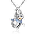 Подвеска из серебра с эмалью "Снеговик" арт. 03-3436-00-000-0200 PLATINA Jewelry