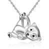 Подвеска из серебра с эмалью "Белый медведь" арт. 03-3434-00-000-0200 PLATINA Jewelry