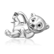 Брошь из серебра с эмалью "Белый медведь" арт. 04-0281-00-000-0200 PLATINA Jewelry