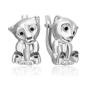 Серьги из серебра с эмалью "Белый медведь" арт. 02-5154-00-000-0200 PLATINA Jewelry