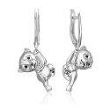 Серьги из серебра с эмалью "Белый медведь" арт. 02-5153-00-000-0200 PLATINA  Jewelry