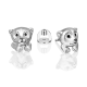 Серьги из серебра с эмалью "Белый медведь" арт. 02-5155-00-000-0200 PLATINA  Jewelry