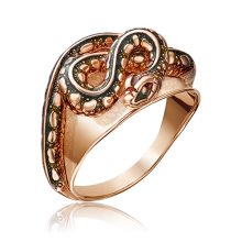 Кольцо 01-5147-00-000-1110-59 "Змея" из золота с эмалью PLATINA JEWELRY