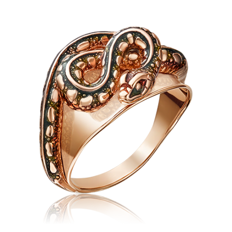 Кольцо 01-5147-00-000-1110-59 "Змея" из золота с эмалью, ПЛАТИНА КОСТРОМА