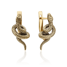 Серьги из желтого золота PLATINA Jewelry - Змейки